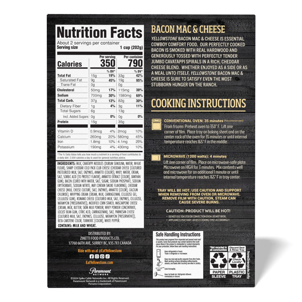 slide 2 of 2, Yellowstone Cheesy Bacon Mac, 16 oz