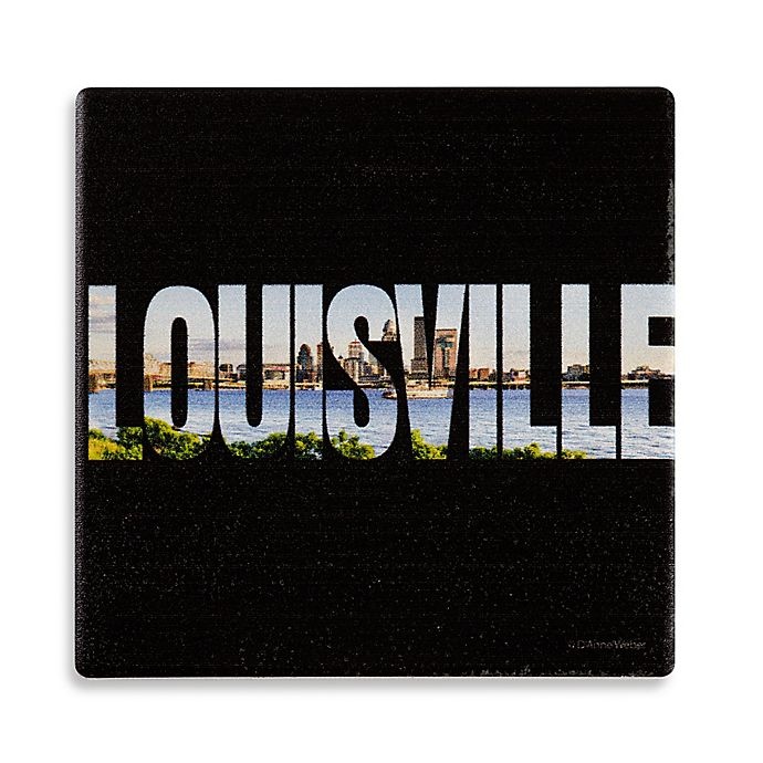 slide 1 of 1, Thirstystone Dolomite LouisvIlle Letters Single Round Coaster, 1 ct