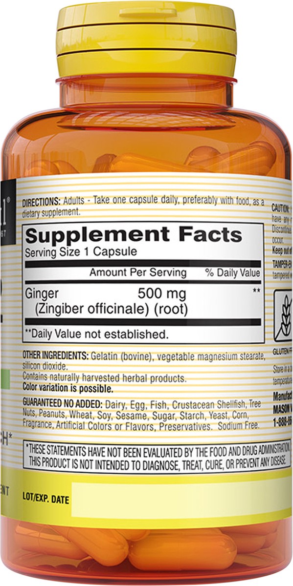 slide 4 of 8, Mason Ginger, 500 mg, Capsules, 60 ct