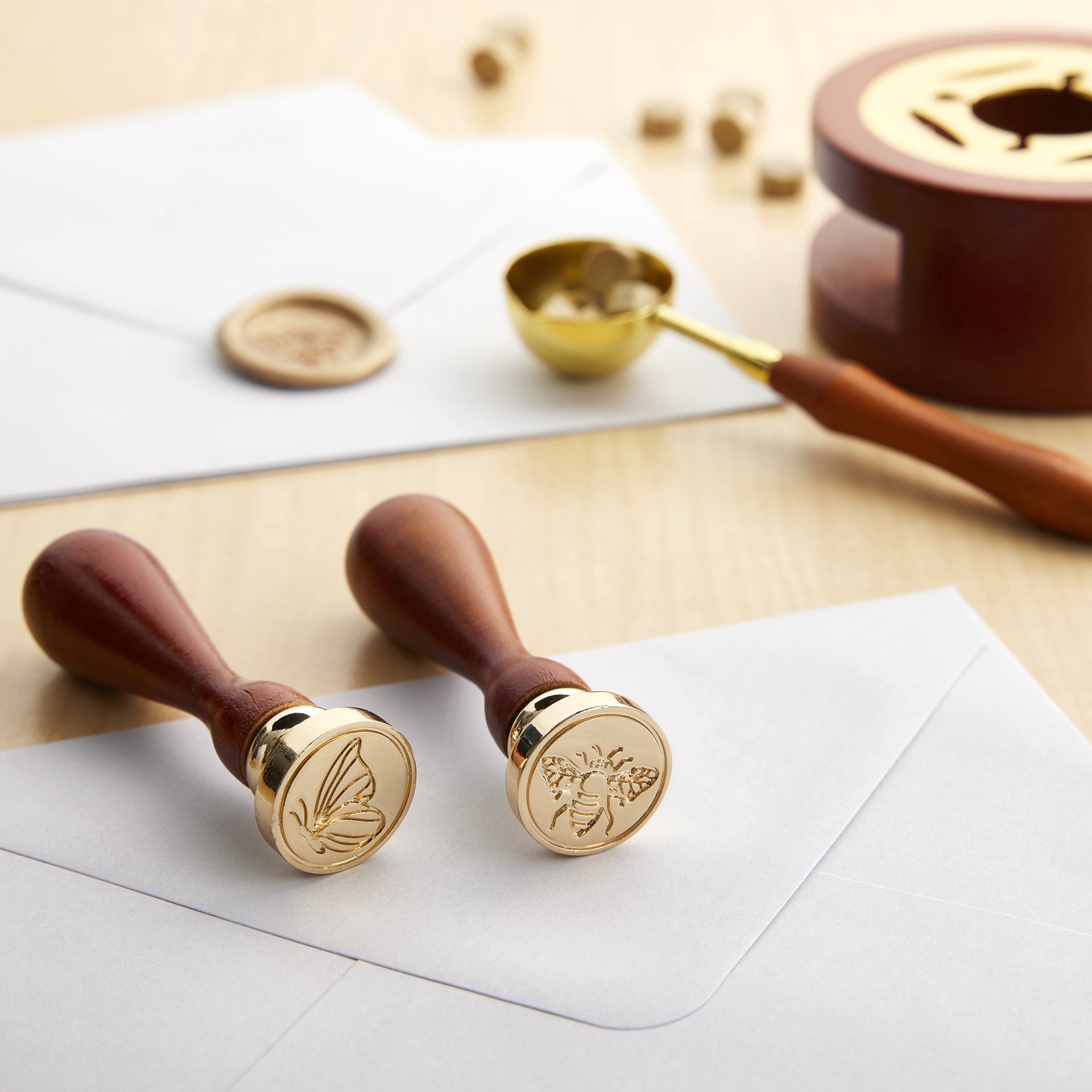 slide 3 of 3, Butterfly & Bee Wax Stamp Set By Recollections, 0.75 in