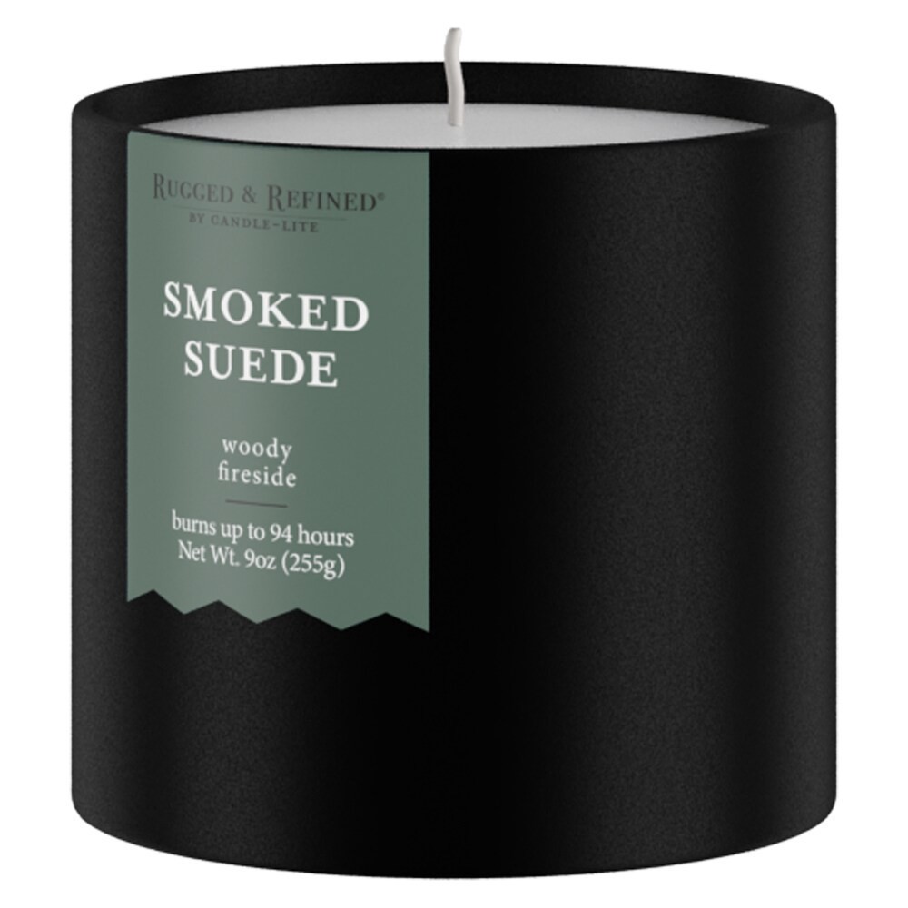 slide 3 of 5, Candle-lite Rugged & Refined® Jar Candle Smoked Suede, 9 oz