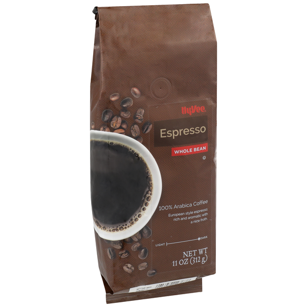slide 1 of 1, Hy-vee Dark Roast Espresso 100% Arabica Whole Bean Coffee - 11 oz, 11 oz