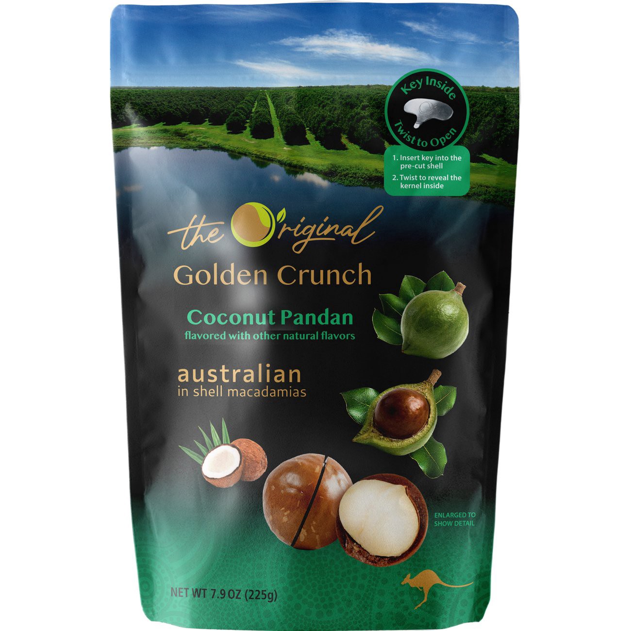 slide 1 of 1, Golden Crunch Coconut Pandan Macadamias 7.9 oz, 7.9 oz