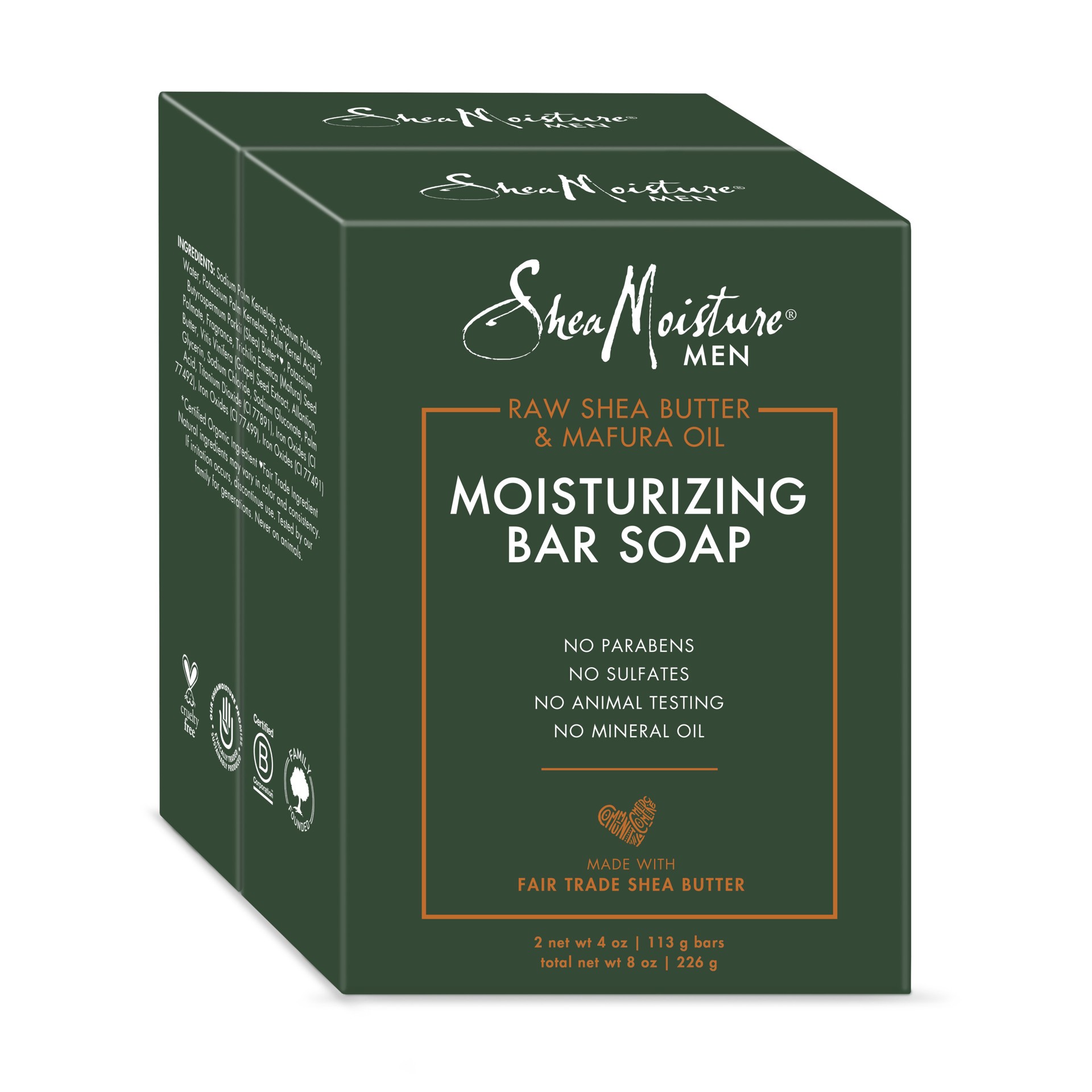 slide 1 of 9, SheaMoisture Men Bar Soap Moisturizing, 8 oz, 2 Bars , 8 oz