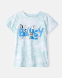 Carter's Kid Bluey Tie-Dye Short-Sleeve Graphic Tee - Blue/White, Size 6-6X