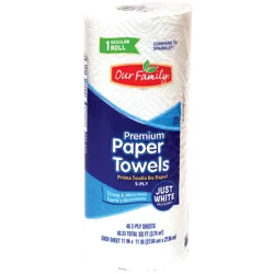 Our Family Just White Premium Paper Towels Regular Roll