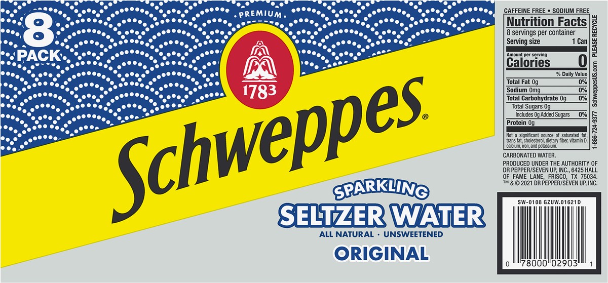 slide 6 of 9, Schweppes Original Sparkling Water Beverage- 8 ct, 8 ct