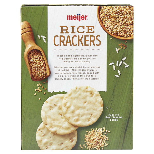 slide 20 of 29, Meijer Sesame Rice Crackers, 3.5 oz