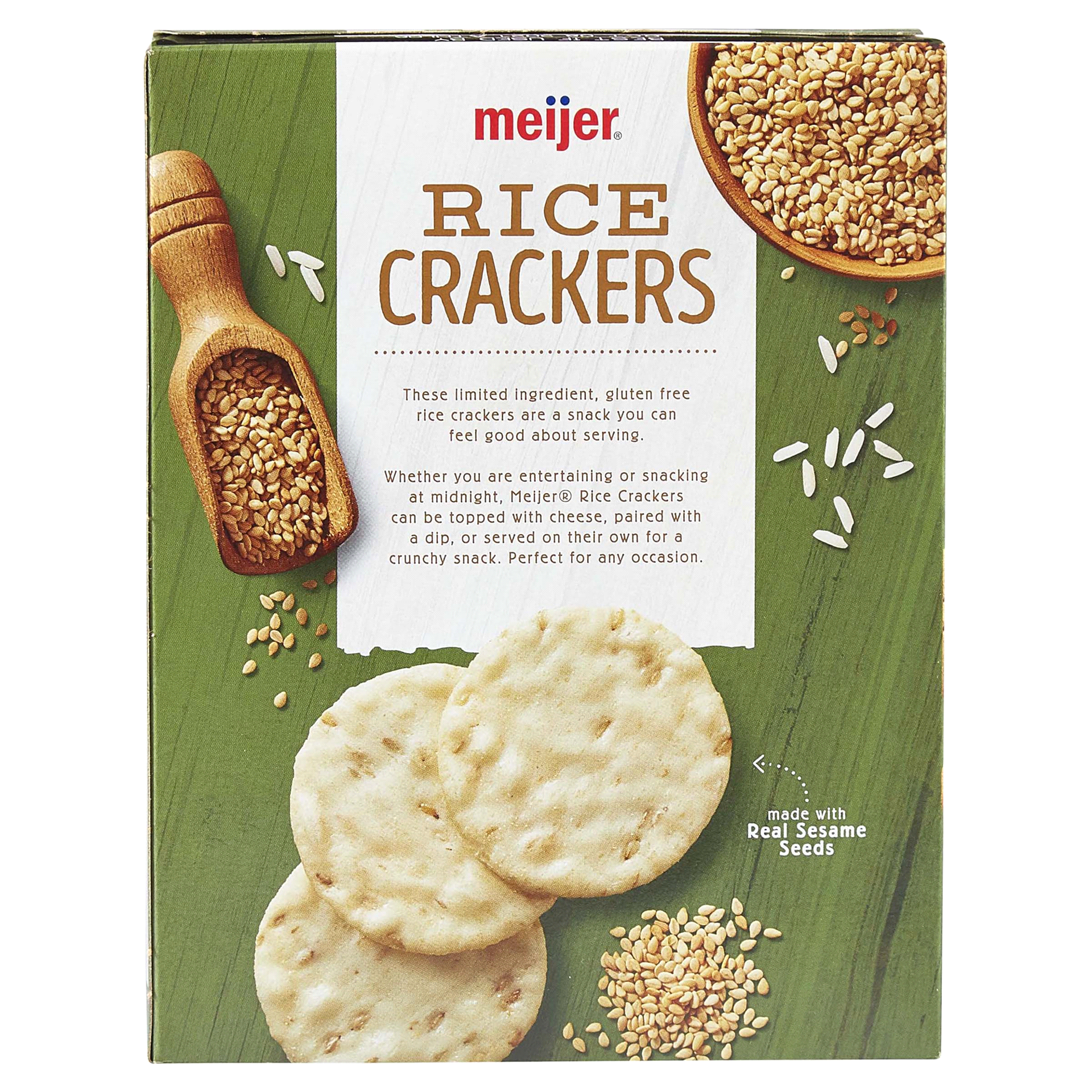 slide 14 of 29, Meijer Sesame Rice Crackers, 3.5 oz