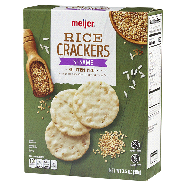 slide 28 of 29, Meijer Sesame Rice Crackers, 3.5 oz