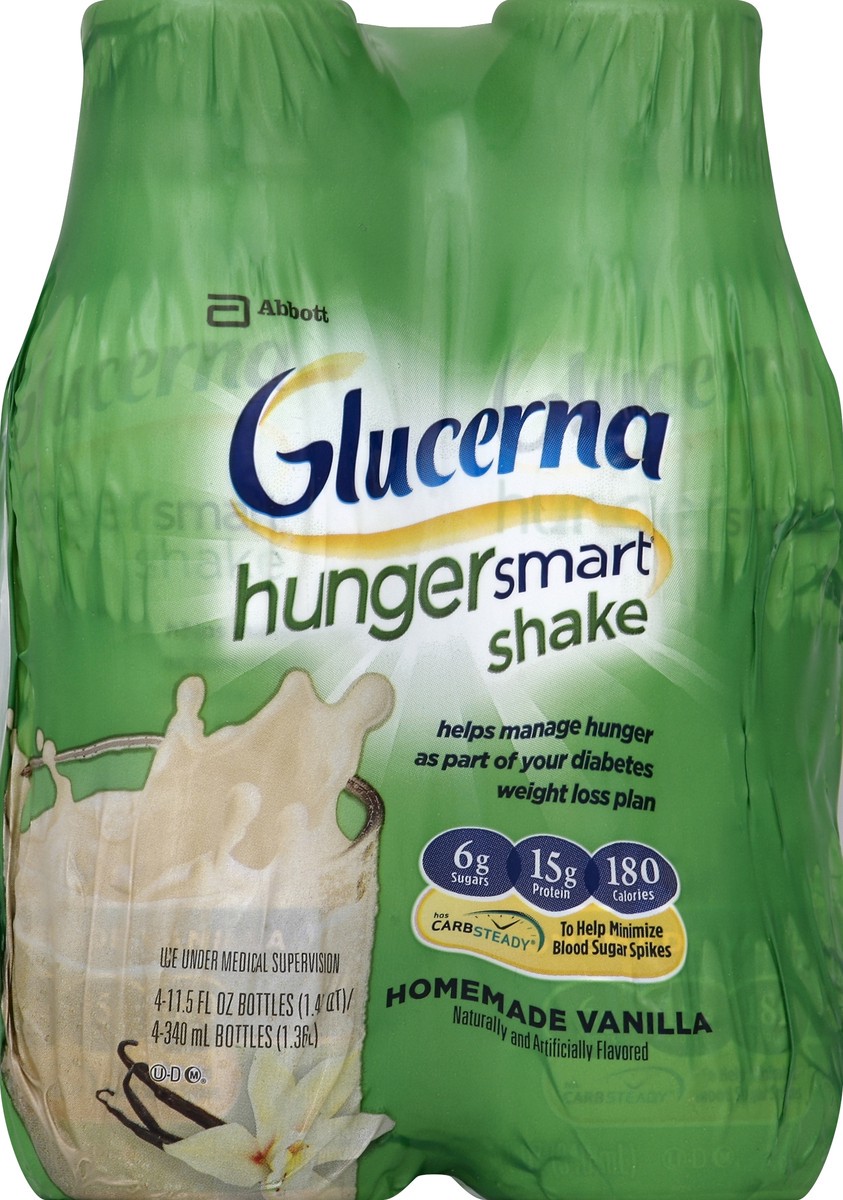 slide 4 of 4, Glucerna Hunger Smart Shake Vanilla, 4 ct; 11.5 oz