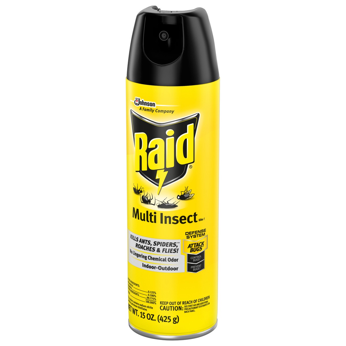 slide 2 of 7, Raid Multi Insect Killer 7, Indoor & Outdoor Insecticide Spray for Common Bugs, 15 oz, 15 oz