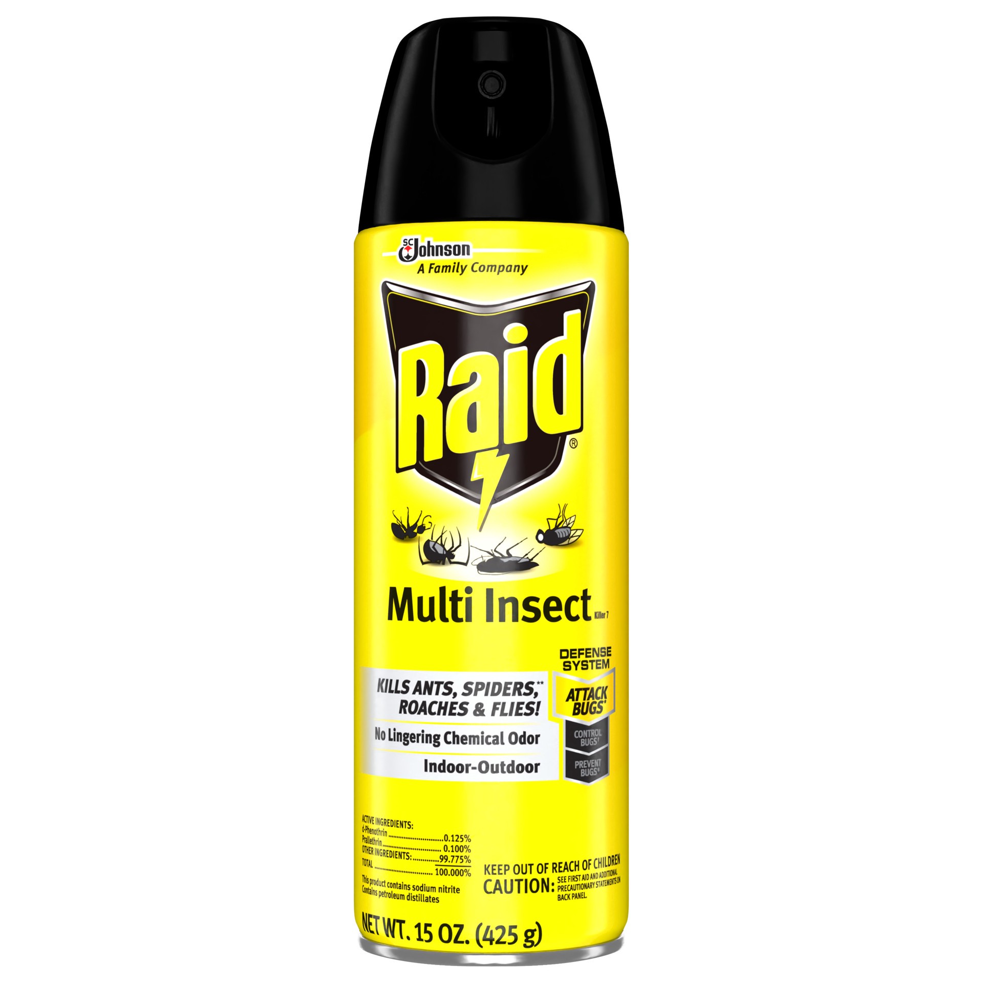 slide 1 of 7, Raid Multi Insect Killer 7, Indoor & Outdoor Insecticide Spray for Common Bugs, 15 oz, 15 oz