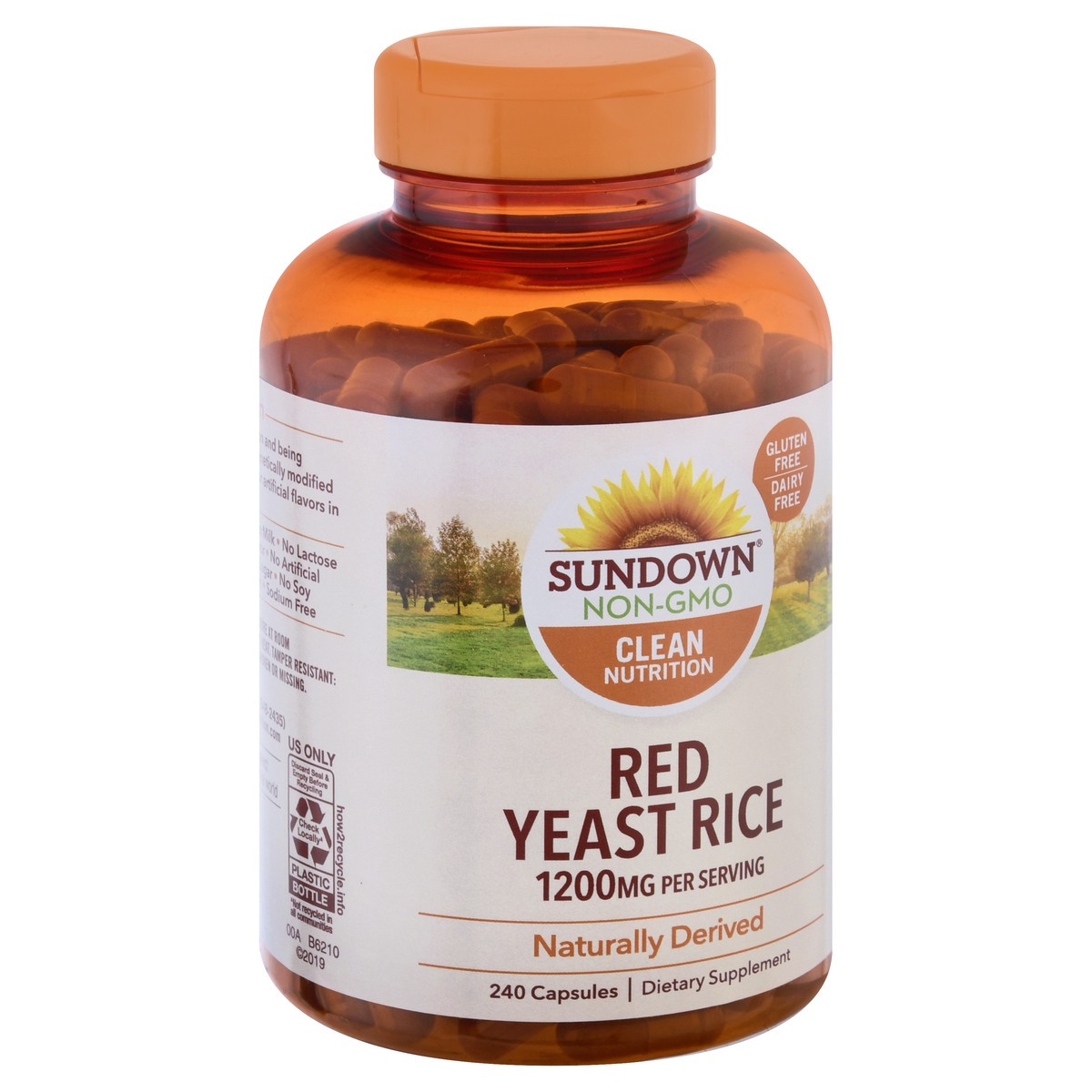 slide 9 of 9, Sundown Non-GMO 1200 mg Capsules Red Yeast Rice 240 ea, 240 ct