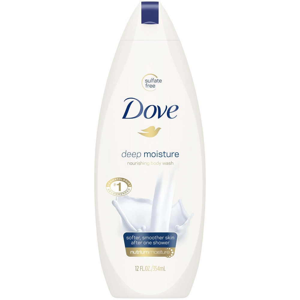 slide 7 of 7, Dove Exfoliating Body Polish and Moisturizing Body Wash with FREE Body Pouf Macadamia, Rice Milk and Deep Moisture, 3 count, 3 ct