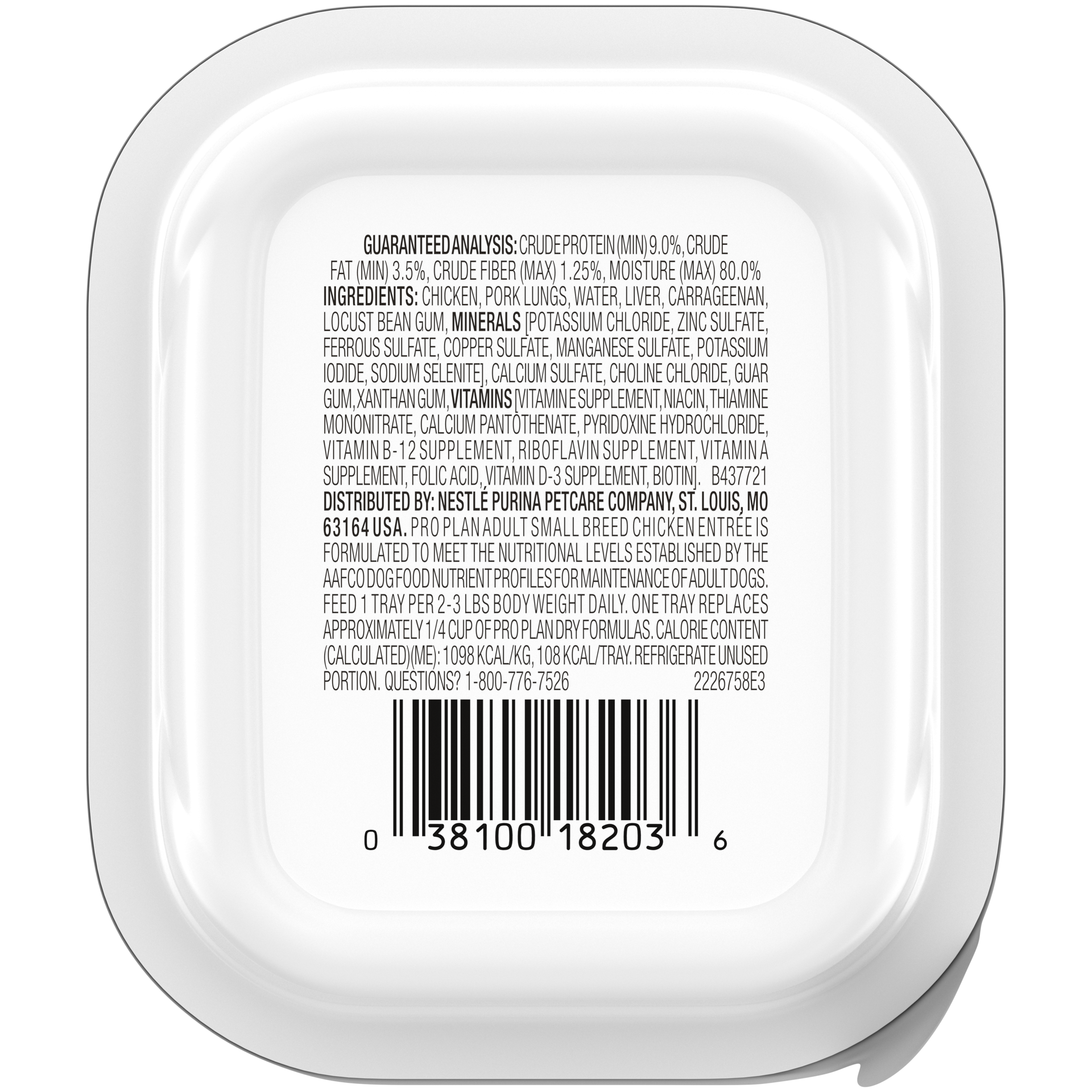 slide 2 of 2, Pro Plan Purina Pro Plan Wet Dog Food for Small Dogs, Adult Small Breed Chicken Entree High Protein Dog Food, 3.5 oz