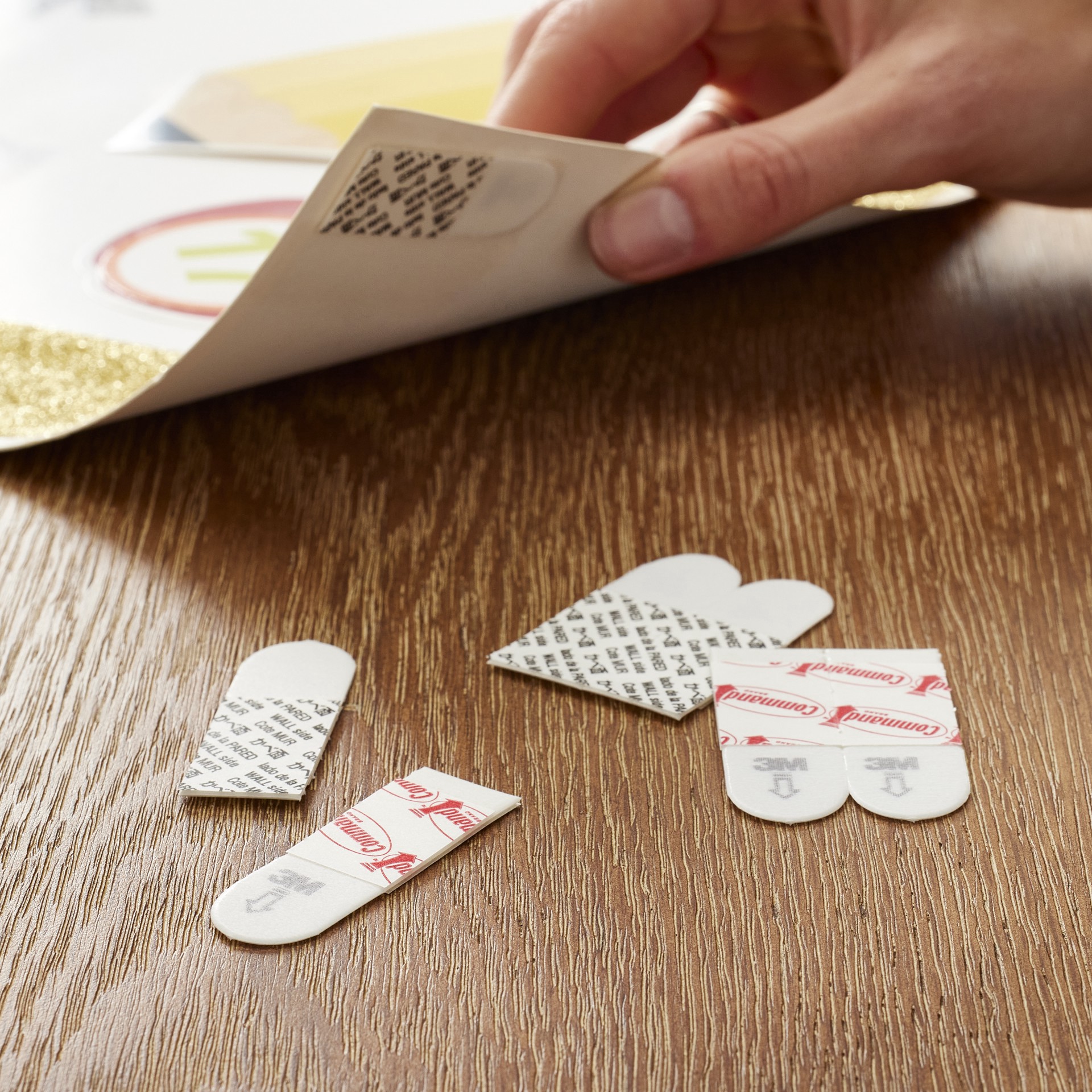 slide 5 of 5, 3m Command Poster Strips, Small White, 1.75 in x 0.625 in x 0.03 in