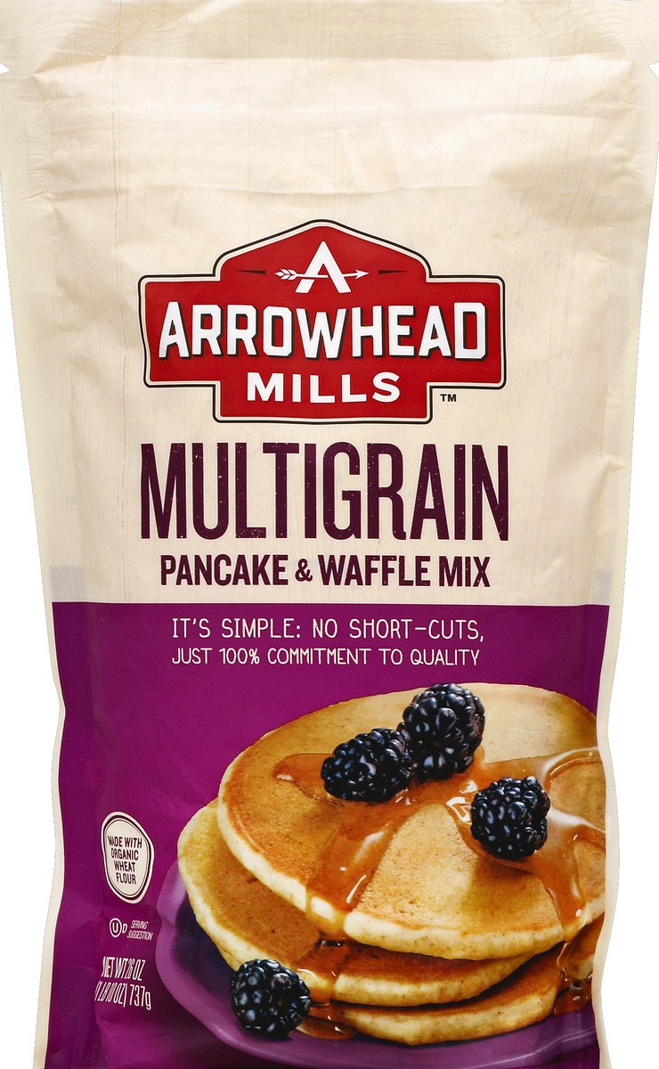 slide 2 of 6, Arrowhead Mills Organic Multigrain Pancake & Waffle Mix, 26 oz