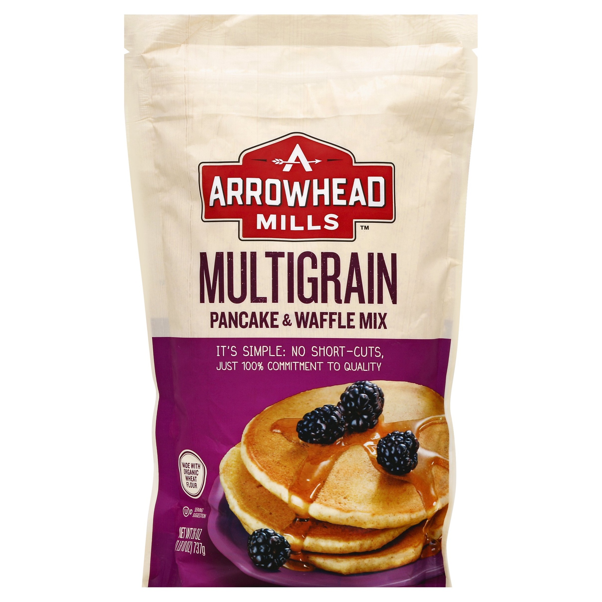 slide 1 of 6, Arrowhead Mills Organic Multigrain Pancake & Waffle Mix, 26 oz