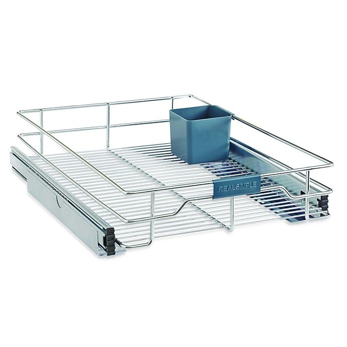 slide 1 of 1, Real Simple Sliding Under-Cabinet Organizer - Chrome, 14 in