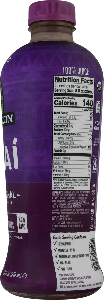 slide 5 of 9, Sambazon Organic The Original Acai Superfood Juice - 32 oz, 32 oz