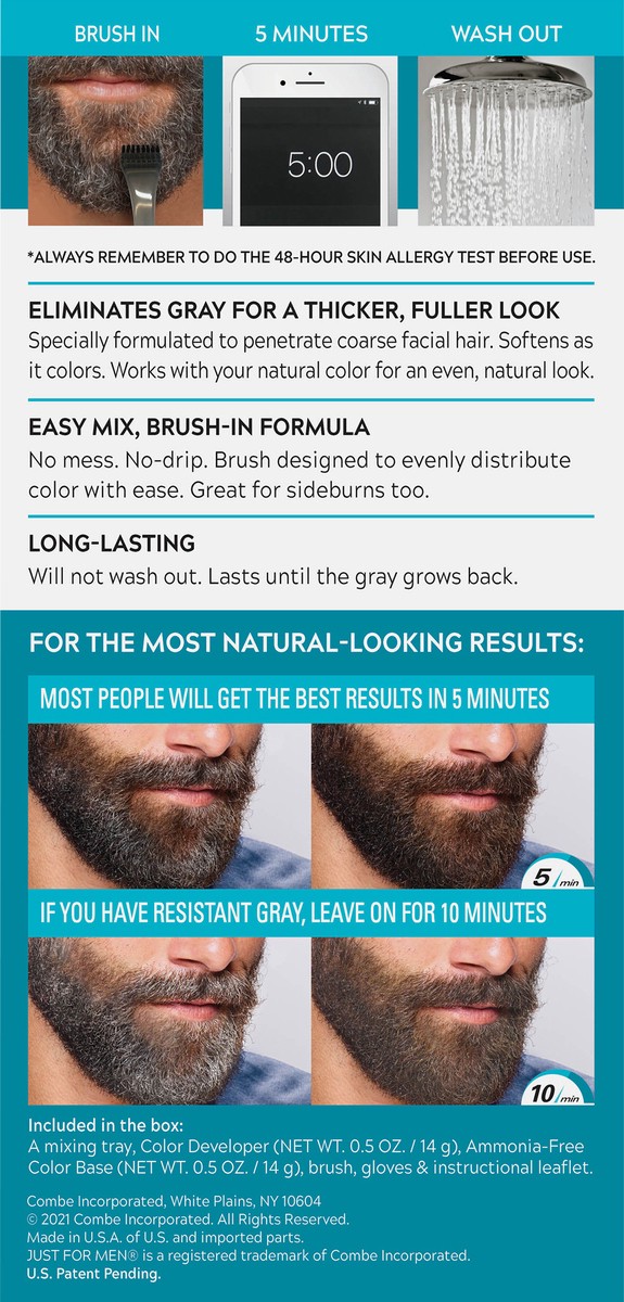 slide 4 of 7, Just for Men Mustache & Beard Coloring, Real Black, 1 ct