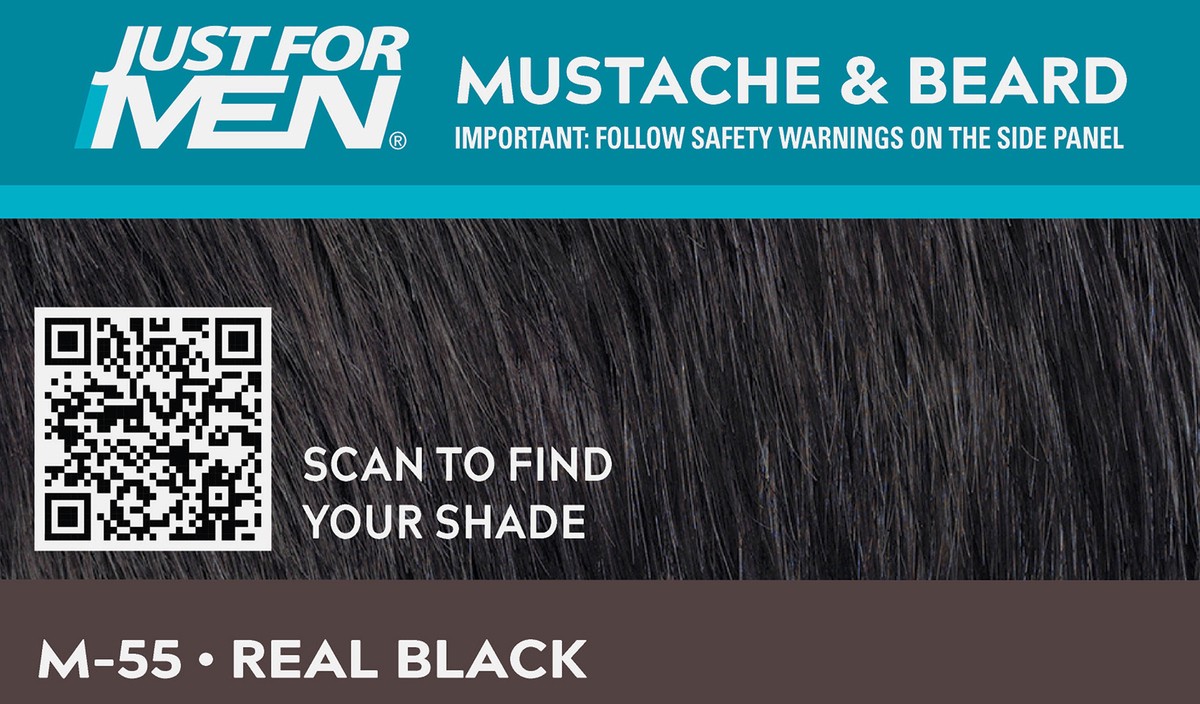 slide 7 of 7, Just for Men Mustache & Beard Coloring, Real Black, 1 ct