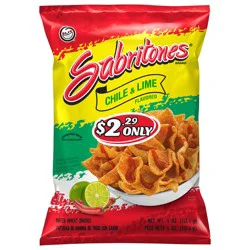 Sabritones Puffed Wheat Snacks Chile & Lime Flavored 4 Oz
