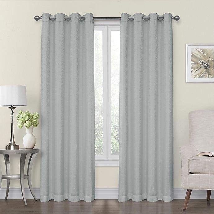 slide 1 of 1, Monroe Lined and Interlined Grommet Top Window Curtain Panel - Blue, 50 in x 84 in