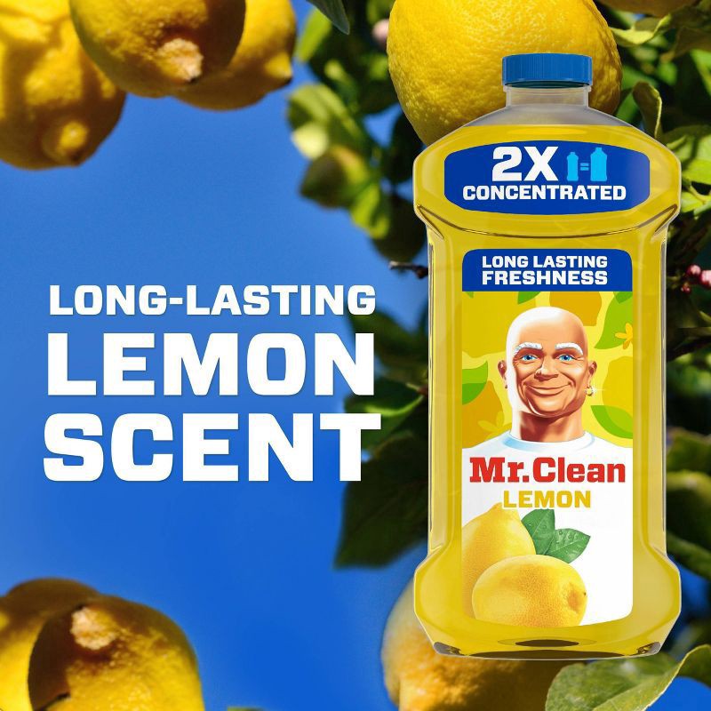 slide 5 of 11, Mr. Clean 2X Concentrated Multi Surface Cleaner with Lemon Scent, All Purpose Cleaner, 64 fl oz, 2 qt