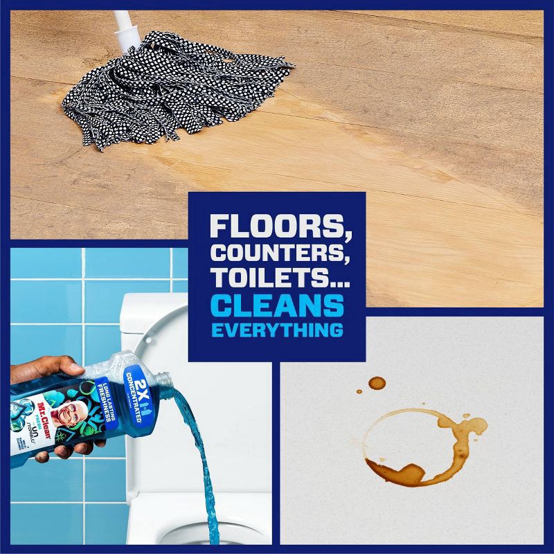 slide 6 of 11, Mr. Clean 2X Concentrated Multi Surface Cleaner with Lemon Scent, All Purpose Cleaner, 64 fl oz, 2 qt