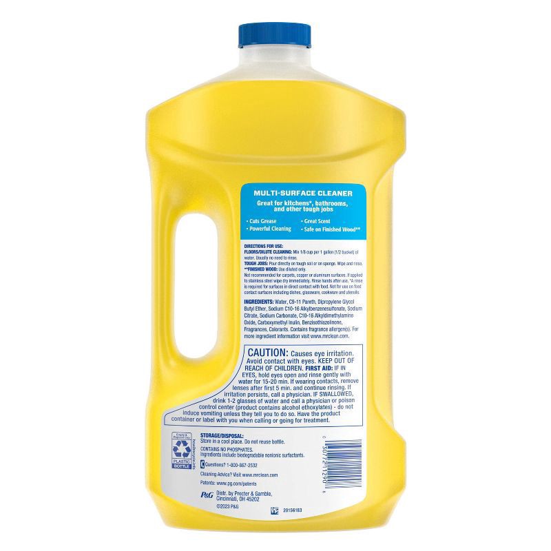 slide 10 of 11, Mr. Clean 2X Concentrated Multi Surface Cleaner with Lemon Scent, All Purpose Cleaner, 64 fl oz, 2 qt