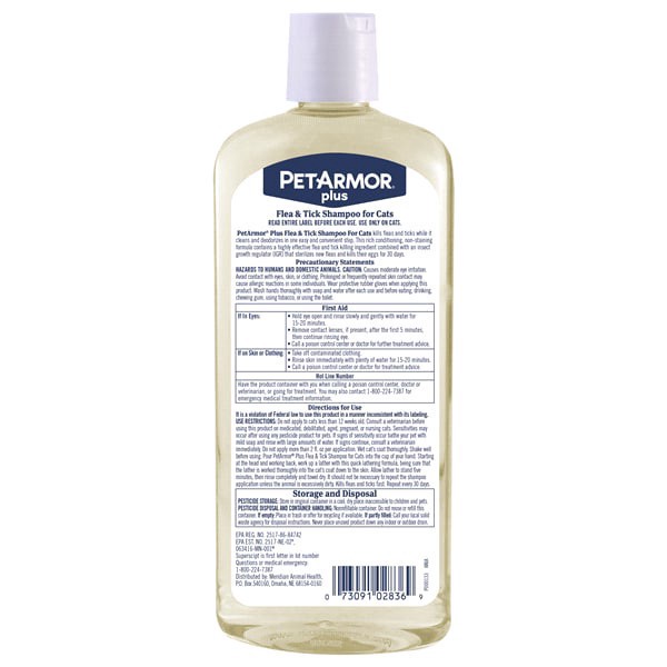 slide 3 of 5, PetArmor Plus F&T Shampoo Cat 12OZ, 12 fl oz