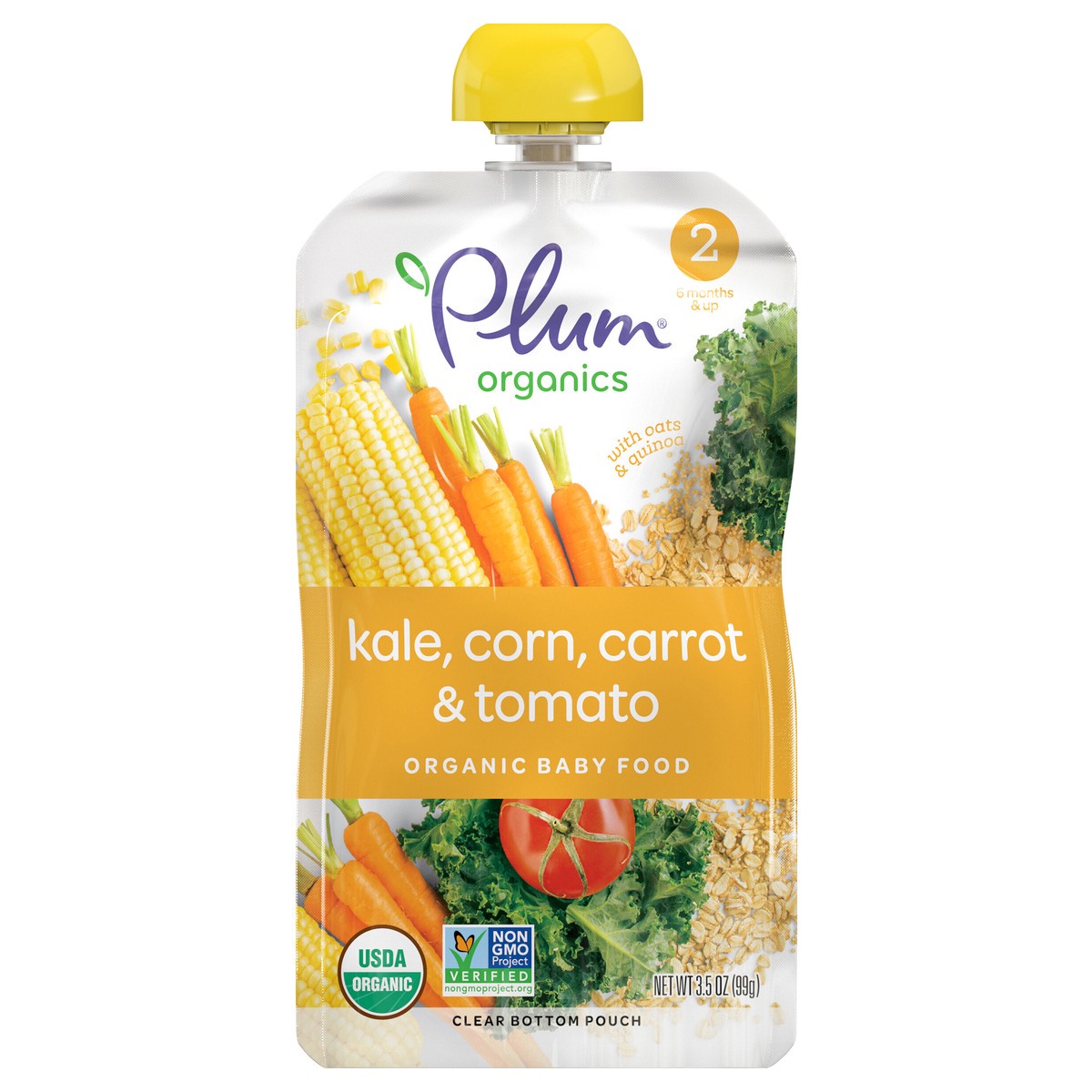 slide 1 of 5, Plum Organics Sweet Corn Hrty Veg Kale Quinoa, 3.5 oz