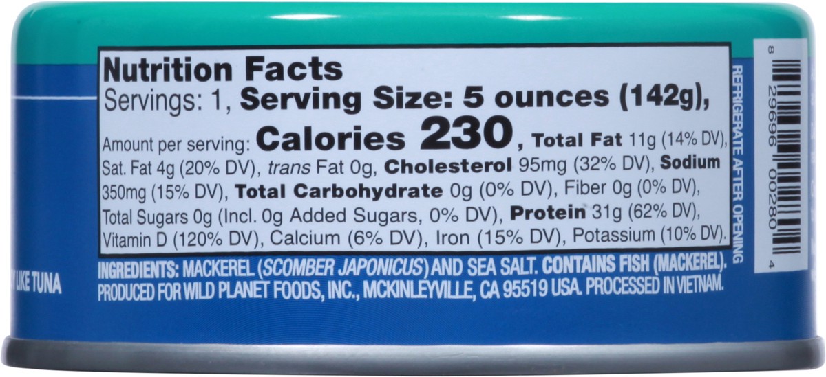 slide 5 of 9, Wild Planet Wild Pacific Mackerel, 5 oz