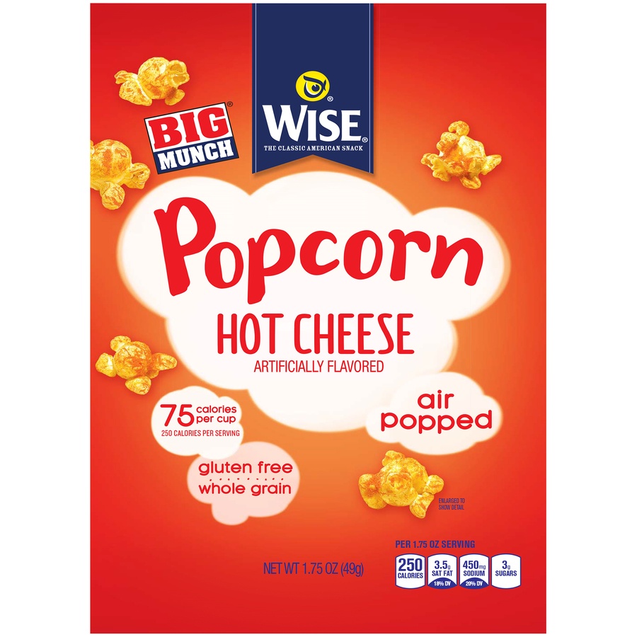 slide 1 of 6, Wise Big Munch Hot Cheese Popcorn, 1.75 oz