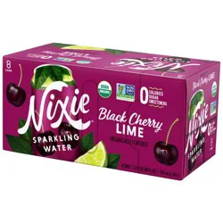 Nixie Black Cherry Lime Sparkling Water - 8 ct
