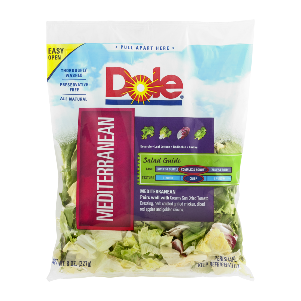 slide 1 of 1, Dole Mediterranean Salad Blend, 8 oz