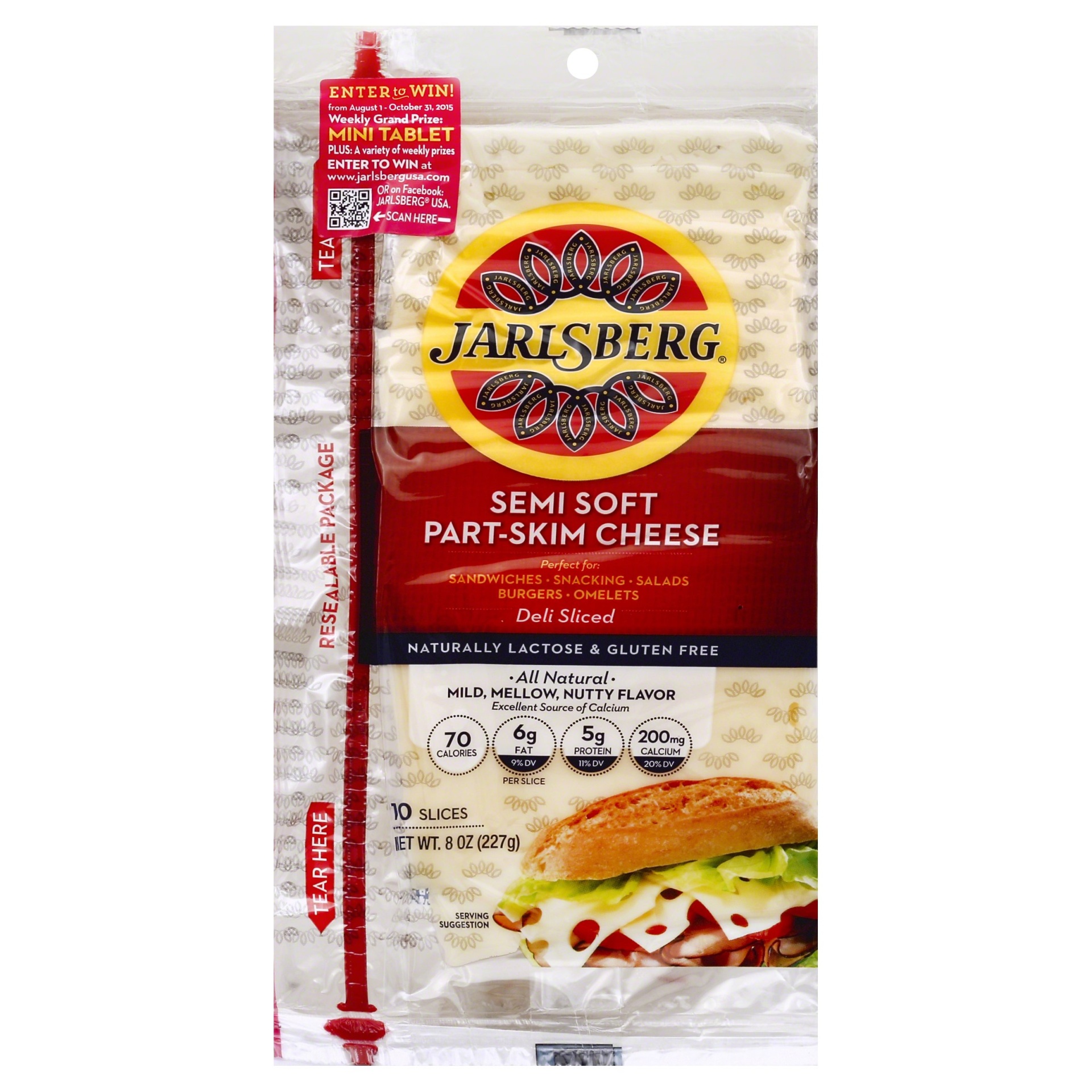 slide 1 of 1, Jarlsberg Semi Soft Part-Skim Cheese, 8 oz