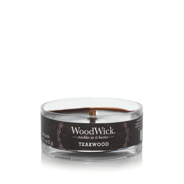 slide 1 of 1, Woodwick Petite Candle Teakwood, 1.1 oz