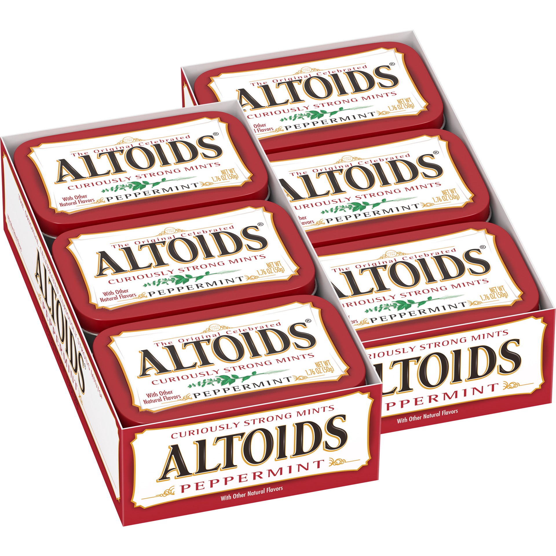 slide 1 of 5, ALTOIDS Peppermint Bulk Size Breath Mints Hard Candy Bulk, 1.76oz/12ct, 21.12 oz