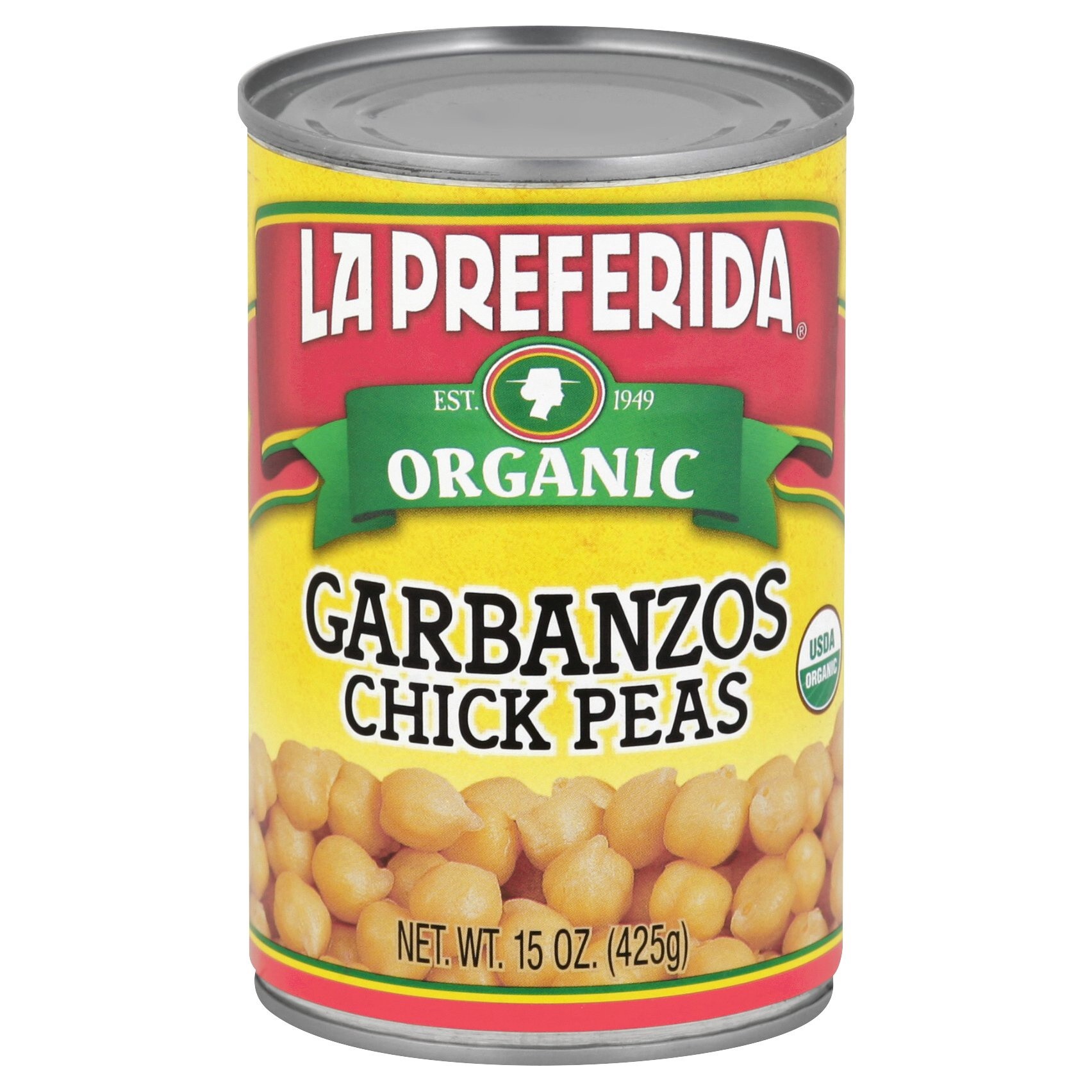 slide 1 of 1, La Preferida Organic Carbanzos Chick Peas, 15 oz