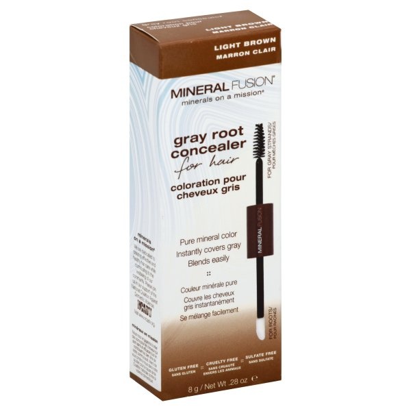 slide 1 of 1, Mineral Fusion Light Brown - Gray Root Concealer, 0.28 fl oz