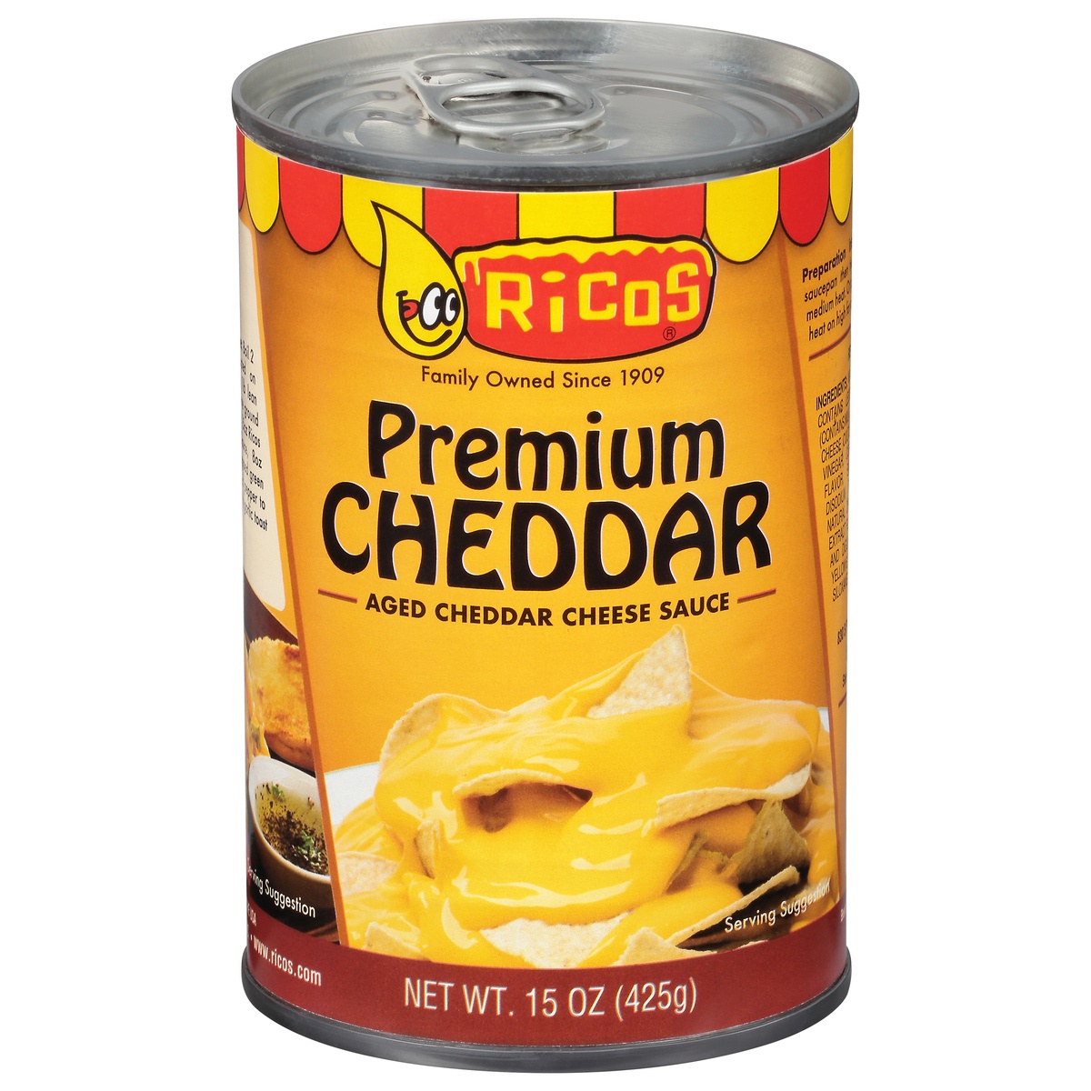 slide 1 of 1, Rico's Premium Salsa de Queso Aged Cheddar Cheese Sauce, 15 oz