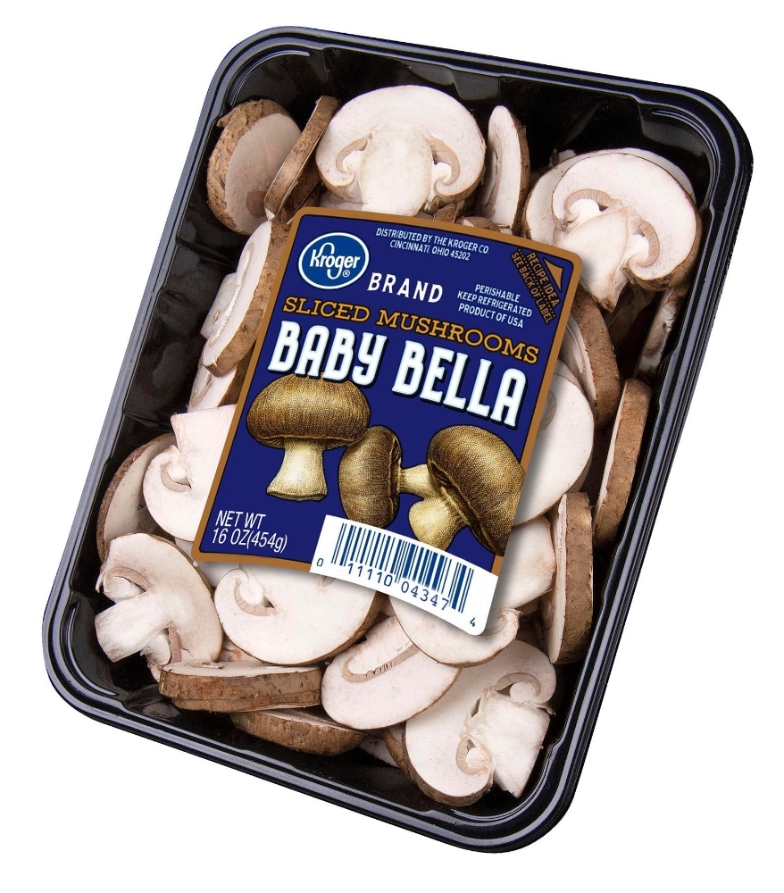 slide 1 of 1, Kroger Sliced Baby Bella Mushrooms, 16 oz
