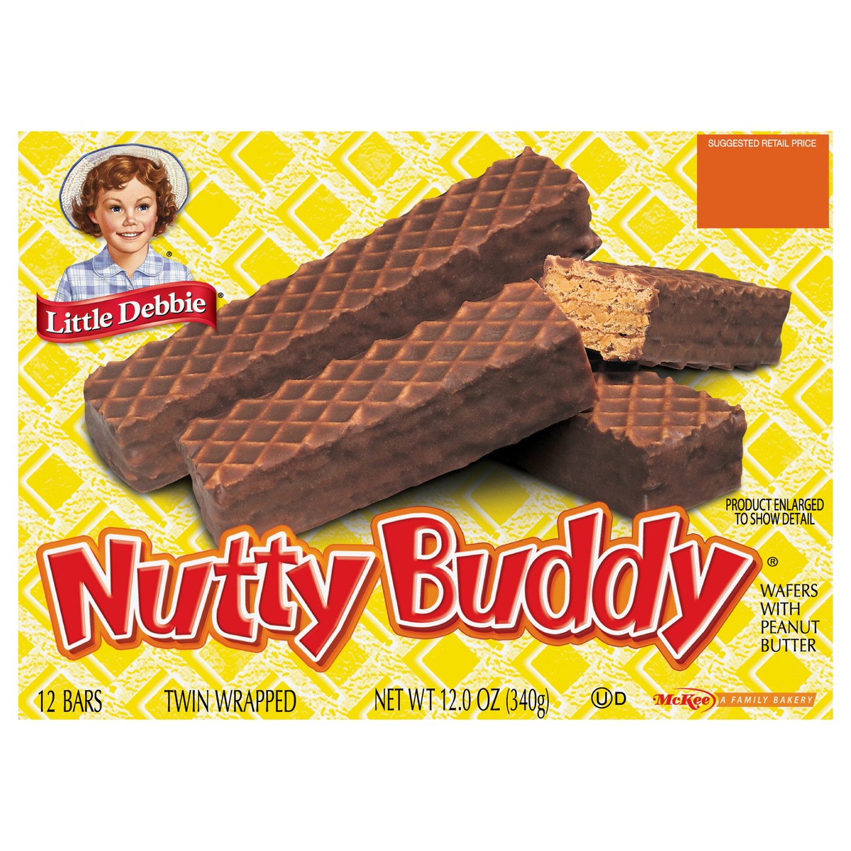 slide 1 of 11, Little Debbie Snack Cakes, Little Debbie Family Pack NUTTY BUDDY  wafers, 12 ct