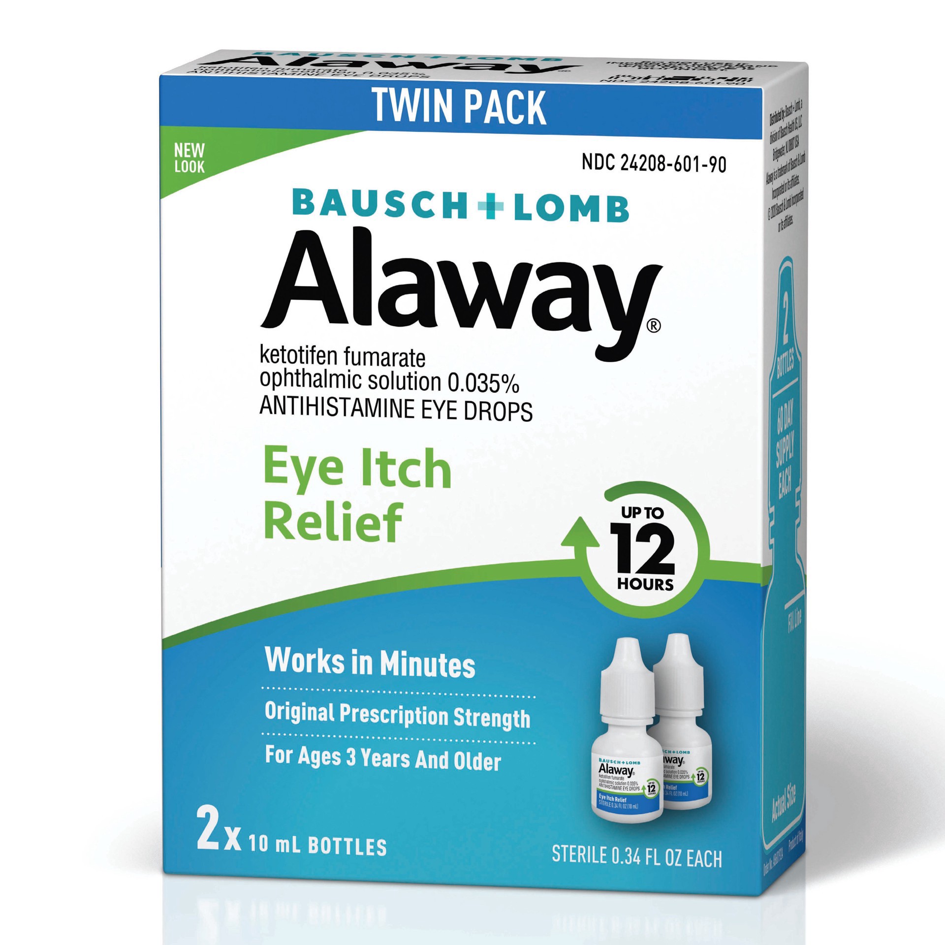 slide 1 of 2, Bausch + Lomb Alaway Allergy Eye Itch Relief Twin Pack, 0.68 fl oz