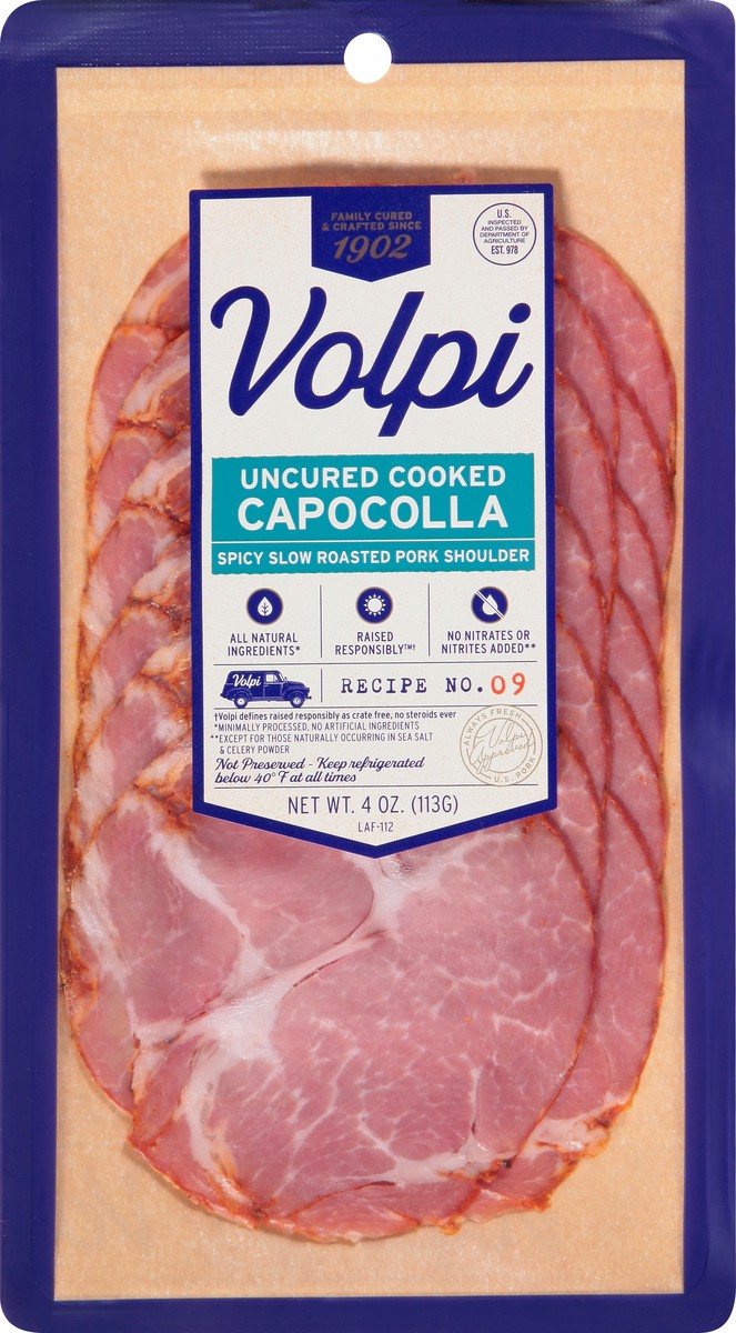 slide 3 of 10, Volpi Capocolla | Spicy Slow Roasted Pork Shoulder 4 oz, 4 oz