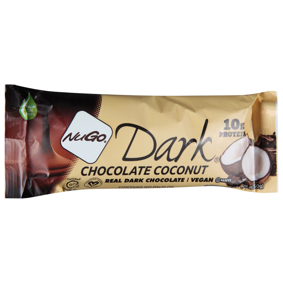 slide 4 of 9, NuGo Dark Chocolate Coconut Protein Bar, 1.76 oz