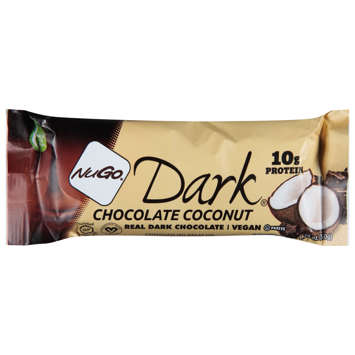 slide 1 of 9, NuGo Dark Chocolate Coconut Protein Bar, 1.76 oz